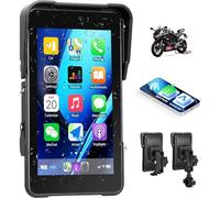 CAMECHO 5 Pouces Écran de Navigation pour Moto avec Carplay sans Fil Android Auto IP68 Appareils, Écran Tactile Bluetooth pour Motos 12V