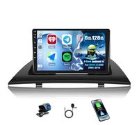 CAMECHO 6+128G 8 Cœurs Android 15 Autoradio pour BMW X3 E83 2004-2010, 9 Pouces Radio avec Bluetooth GPS WiFi Wireless Carplay Android Auto FM/RDS 32EQ DSP Mirror Link + Caméra de Recul Canbus
