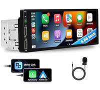CAMECHO Autoradio 1 Din CarPlay avec 6.9 Pouces Écran Android Auto Radio Touch Display avec Bluetooth Mirror Link FM Radio 3 USB Ports SWC Microphone Externe