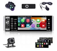 CAMECHO Autoradio Carplay 1 Din MP5 Player, 5 Pouces avec Carplay Android Auto, Bluetooth Mains Libres, Commande Vocale, FM, 3 entrées USB SD/TF/AUX/Charge Rapide, Caméra arrière et Microphone Inclus