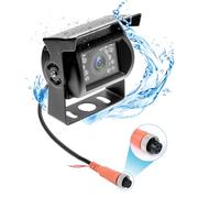 CAMECHO Caméra de recul Connecteur à 4 Broches Caméra étanche 12V 24V Vision Nocturne pour Voiture Bus Camion Caravane Camping-Car (Pas de Ligne de Distance) [CVBS&AHD]