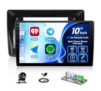 CAMECHO Carplay Autoradio 10 Pouces DSP Radio pour Renault Trafic 2001-2010, Opel Vivaro 2006-2010 et Nissan Primastar 2006-2014, avec Android Auto, FM, RDS, Bluetooth, Youtube, et Caméra de Recul