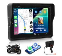 CAMECHO Carplay Navi Display pour Moto, 5 Pouces HD Écran Tactile Étanche, Appareils de Navigation avec Carplay sans Fil, Android Auto, Bluetooth, GPS, FM, EQ Son