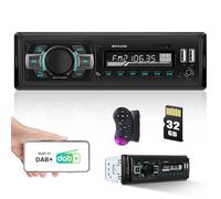 CAMECHO Dab/Dab+ 1 DIN Autoradio Bluetooth Main Libre, Poste Radio Voiture LCD avec 32G SD Card, Supporte USB/U Disk/AUX-in, MP3/WMA/WAV/FLAC/DAB Stéréo Radio Voiture, 60Wx4