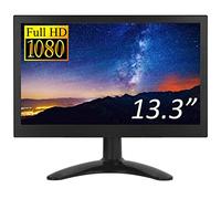 CAMECHO Moniteur Portable 13,3 Pouces Full HD 1920 * 1080 Écran CCTV-Moniteur Haut-Parleur Intégré avec Ports HDMI-VGA-AV-BNC Compatible avec PC, DVD, TV, Caméra de Surveillance Caméra de Recul