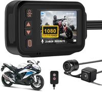 CAMECHO Moto Dashcam pour Avant et Arrière, IP65 étanche Dual-Dash-Caméra pour Motorsport/UTV/ATV et Golfwagen, 2'' HD-Dashcam pour G-Sensor/Schleifenaufnahme/32GB TF-Karte/Système Mains Libres