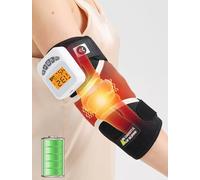 CAMECO Masseur de coude sans fil 2 en 1 avec chaleur pour coude de tennis et tendinite, soulagement de la douleur, batterie de 5000 mAh et manchon chauffant de bras de 40 à 60 °C avec vibrations