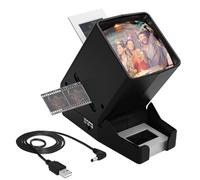 CAMEDAFLX SV-3 Diabétisseur 35 mm, grossissement x3, éclairage LED pour disques de diapositives de 35 mm et films négatifs, visionneuse de films, alimentation USB ou piles (avec câble USB)
