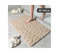 (Camel 40x60cm, Multicolor) Bathroom Rug Bath Mat Memory Foam Water Absorption Floor Carpet - White 50x80cm