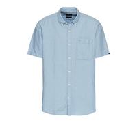 camel active Chemise à Manches Courtes pour Homme en Coton et Lin, Bleu Clair, L