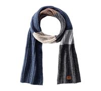 camel active Écharpe en Tricot Grossier Aspect chiné, Bleu à Rayures, Taille Unique Homme