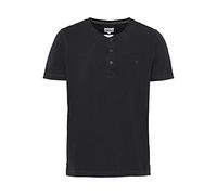 Camel Active Herren Kurzarm Henley T-Shirt mit Knopfleiste Schwarz, Menswear-4xl, Noir, 4XL Homme