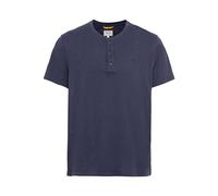 camel active Herren Kurzarm Henleyshirt aus Reiner Baumwolle Dunkelblau, Menswear-l T-Shirt, Bleu foncé, L Homme