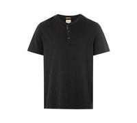 camel active Herren Kurzarm Henleyshirt aus Reiner Baumwolle Dunkelgrau, Menswear-s T-Shirt, Gris foncé, S Homme