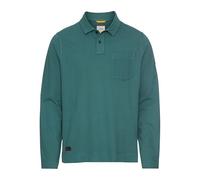 camel active Polo Langarm aus Reiner Baumwolle pour Homme, Vert foncé, XL