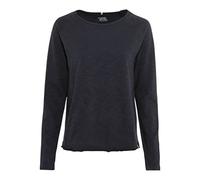 Camel Active Womenswear Camel Active Damen Basic Langarm T-Shirt mit Rundhalsausschnitt aus Reiner Baumwolle Navy, Womenswear, Bleu Marine, L Femme