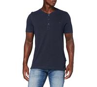 Camel Active T- Shirt Henley à Manches Courtes avec boutonnière, Bleu foncé (Bleu Marine), 4XL Homme