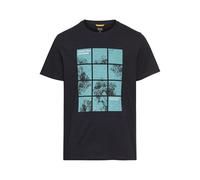 camel active T-Shirt pour Homme avec imprimé en Coton Biologique, Bleu foncé, M