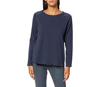 Camel Active Womenswear Camel Active Damen Basic Langarm T-Shirt mit Rundhalsausschnitt aus Reiner Baumwolle Navy, Womenswear-s Chemise Henley, Bleu Marine, S Femme