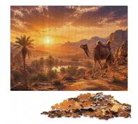 Camel and Desert at Sunset Puzzle Coloré en Bois pour Adultes, 300 pièces | Le repérage visuel et le tri - une méthode de montage claire à la maison.