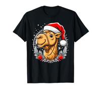 Camel avec bonnet de Père Noël Dromadaire Dessert, Imprimé Animal T-Shirt