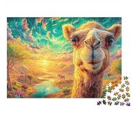 Camel Close-up dans Le Paysage coloré Puzzle De 1000 Pièces Desert-Style Camel Parfait pour Le Lien Familial, Adultes Et Enfants 38x26cm/1000pcs