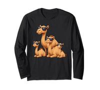 Camel Family Wearing Sunglasses Funny Arabian Animal Desert Manche Longue