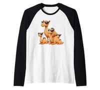 Camel Family Wearing Sunglasses Funny Arabian Animal Desert Manche Raglan