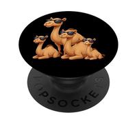Camel Family Wearing Sunglasses Funny Arabian Animal Desert PopSockets PopGrip Adhésif