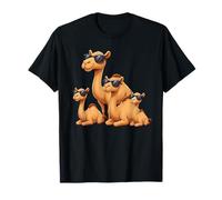 Camel Family Wearing Sunglasses Funny Arabian Animal Desert T-Shirt