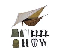 (Camel Rhombus Sky) Outdoor Tree Tent Hammock Set with Removable Anti Mosquito Net Mesh for Outdoor Camping Hiking