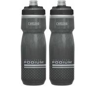 CamelBak PODIUM CHILL 620ml - bouteille de vélo - bouchon auto-fermant - étanche - nettoyage facile - ajustement optimal au porte-bidon - Black, taille: OS (Lot de 2)