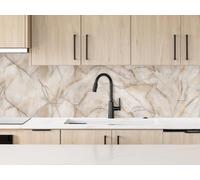 CAMELEO Crédence cuisine adhésive vinyle imitation marbre beige et brun, 200 x 40 cm - Convient aussi comme adhésif décoratif pour meuble - résistant et imperméable