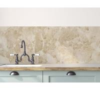 CAMELEO Crédence cuisine adhésive vinyle imitation marbre Breccia Sarda beige, 200 x 40 cm - Convient aussi comme adhésif décoratif pour meuble - résistant et imperméable