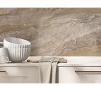 CAMELEO Crédence cuisine adhésive vinyle imitation marbre brun, 200 x 40 cm - Convient aussi comme adhésif décoratif pour meuble - résistant et imperméable