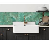 CAMELEO Crédence cuisine adhésive vinyle imitation onyx vert, 200 x 40 cm - Convient aussi comme adhésif décoratif pour meuble - résistant et imperméable