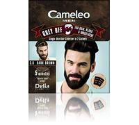 Cameleo Hommes Couleur Crème Gris OFF Coloriseur à Usage unique en 2 sachets pour cheveux, barbe et moustache 5 min. Effet de couleur naturel! 0% Parabens Ammoniaque PPD (Brun foncé)