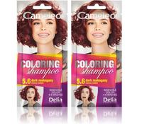 Cameleo - Shampooing teinté - Acajou foncé - Rafraîchissement rapide et facile des couleurs « couleur en couleur » - Sans ammoniaque ni oxydant - Shampoing en sachet - 40 ml (Lot de 2)