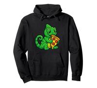 Caméléon affamé profitant d'une tranche à pizza géante Sweat à Capuche