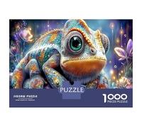 Caméléon Brillant Puzzle 1000 Pièces Premium Set Caméléon Arc-en-Ciel pour Adultes Relaxation Mentale & Anti-Stress Carton Premium Activité Après École Cadeau 52x38cm