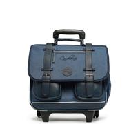 Cameleon Cartable à roulettes Bleu 38cm Vintage avec 2 compartiments - Idéal pour l'école primaire et la rentrée scolaire en CP, CE1 et CE2 pour fille et garçon