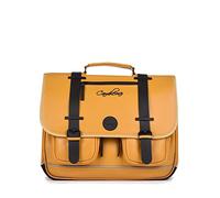Cameleon Cartable scolaire Jaune 41cm Vintage North avec 3 compartiments - Idéal pour l'école primaire et la rentrée scolaire en CM1 et CM2 pour fille et garçon