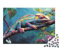 Caméléon Coloré Image Puzzle 1000 Pièces en Papier pour Adultes Paysage Nature Puzzle Papier Cadeau Décoration Murale Anti-Stress 52x38cm/1000pcs