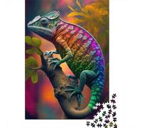 Caméléon Coloré Puzzle 1000 Pièces pour Adultes Papier Jeu de Puzzle 1000 Pièces Forêt Tropicale Relaxation Décoration Cadeau 52x38cm/1000pcs