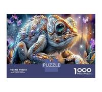 Caméléon Diamant Puzzle 1000 Pièces DIY Interactif Famille Parent-Enfant Art Lézard Mécanique Carton Extra-Épais Développement Cognitif 38x26cm