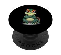 Caméléon en Dessin animé avec Les Bras croisés PopSockets PopGrip Adhésif