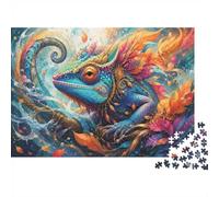 Caméléon Feuilles Art Puzzle, 1000 Pièces Jeu Intérieur Adulte | 38x26cm Carton, Exercice Mental, Ajustement Précis, Amateurs De Puzzles, Réduction Du Stress