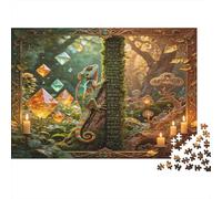 Caméléon Forêt Enchantée Puzzle 1000 Pièces pour Adultes Papier Jeu de Puzzle 1000 Pièces Scène Magique Décor Maison Cadeau Détente 70x50cm/1000pcs