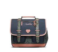 Cameleon Grand cartable scolaire Bleu 41cm Vintage Fantasy avec 3 compartiments - Idéal pour l'école primaire et la rentrée scolaire en CM1 et CM2 pour fille et garçon