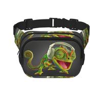 Cameleon Listen Music Sac banane élégant et pratique, réglable, parfait pour les voyages et les activités de plein air, Noir , Taille unique